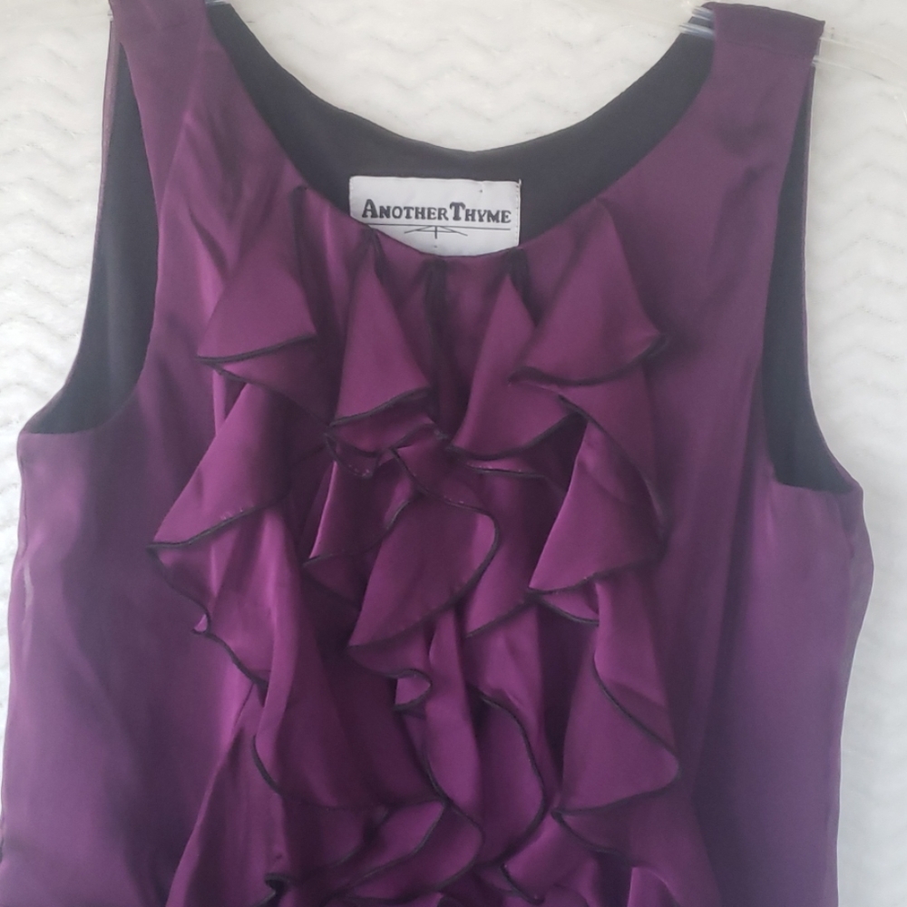Another Thyme Sleeveless  ruffled purplish dress